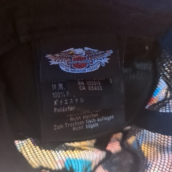 Harley Davidson Y2K Winged Skull Distressed Baseball Hat Cap Motorcycle - Picture 3 of 4